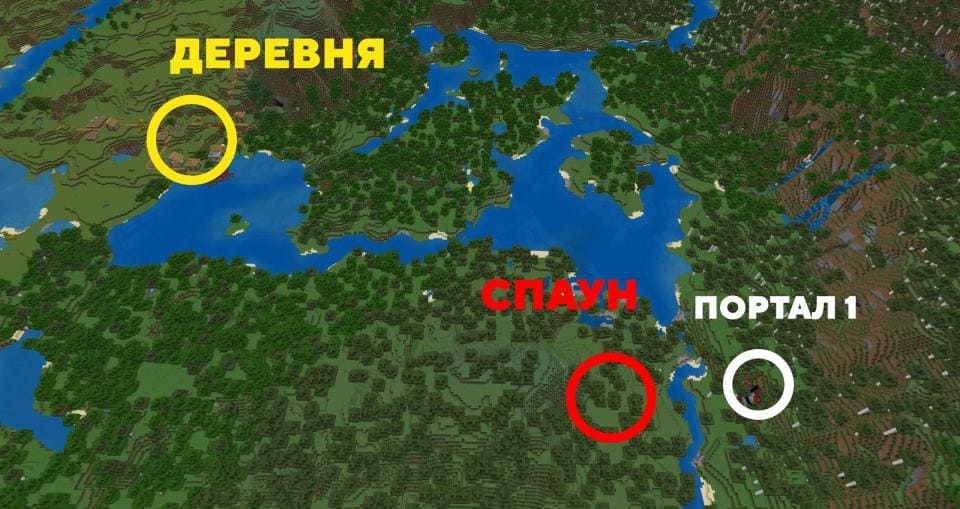 План карты сверху