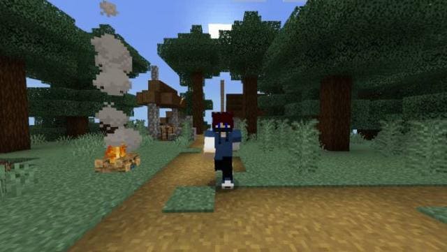 Персонаж рядом с костром