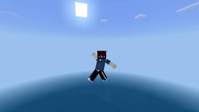 Персонаж летает над озером