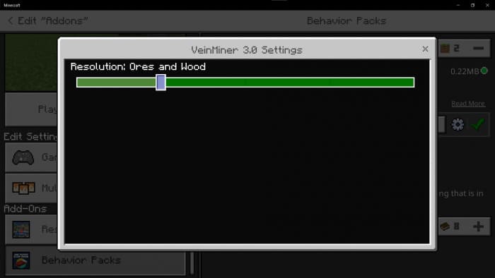 Настройка только руды и деревья