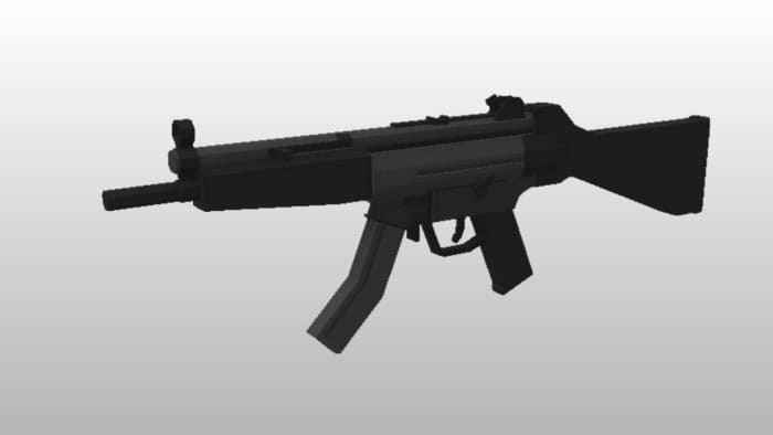 Пистолет пулемет на белом фоне 1