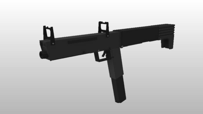 Пистолет пулемет на белом фоне 2